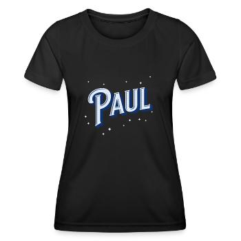 Paul name personalized - Women's Functional T-Shirt - black - Front - AI Model Female 172 light (172cm)