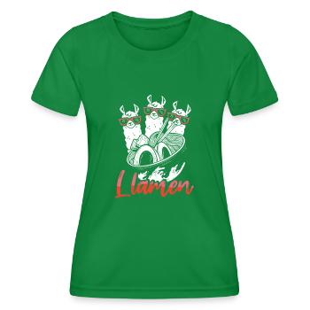 Eat llama ramen - Women's Functional T-Shirt - kelly green - Front - AI Model Female 172 dark (172cm)