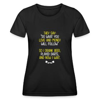 I drank beer and darts - Women's Functional T-Shirt - black - Front - AI Model Female 172 light (172cm)