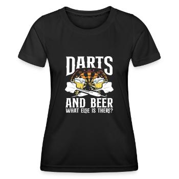 Darts and beer - Women's Functional T-Shirt - black - Front - AI Model Female 172 light (172cm)