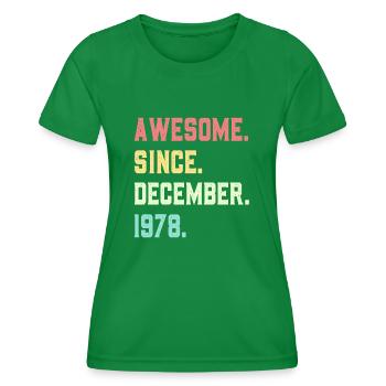 Großartig seit Dezember 1978 - Frauen Funktions-T-Shirt - Kelly Green - Vorne - AI Model Female 172 dark (172cm)
