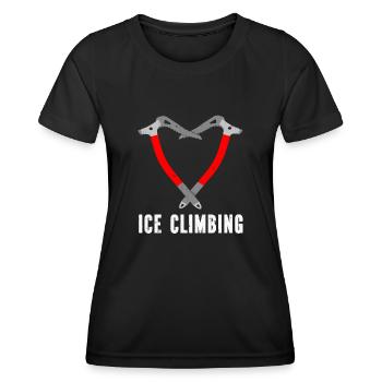 Ich Liebe Eisklettern Eiskletterer Eispickel - Frauen Funktions-T-Shirt - Schwarz - Vorne - AI Model Female 172 light (172cm)