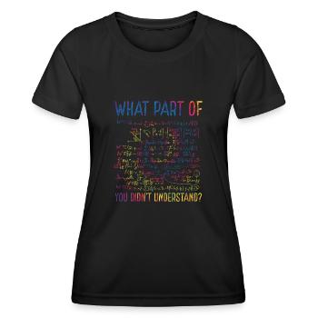 Funny math formula in colorful - Women's Functional T-Shirt - black - Front - AI Model Female 172 light (172cm)