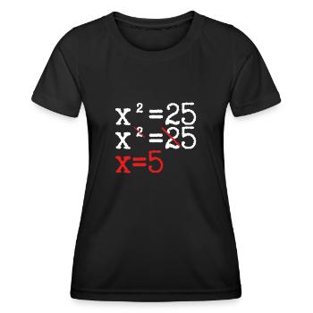 Das Ergebnis Von X Ist 5 - Frauen Funktions-T-Shirt - Schwarz - Vorne - AI Model Female 172 light (172cm)