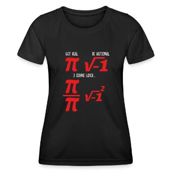 Pi, ça devient réel, sois rationnel - T-shirt sport Femme - noir - Devant - AI Model Female 172 light (172cm)