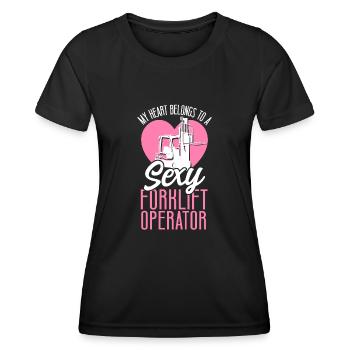 Certified Forklift Truck Operator - Frauen Funktions-T-Shirt - Schwarz - Vorne - AI Model Female 172 light (172cm)
