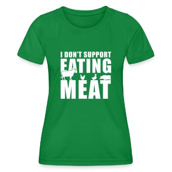 Vegan vegetarian avoids meat - Women's Functional T-Shirt - kelly green - Front - AI Model Female 172 dark (172cm)