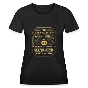 49 anniversaire 49 ans homme 49 ans légendaire 49 - T-shirt sport Femme - noir - Devant - AI Model Female 172 light (172cm)