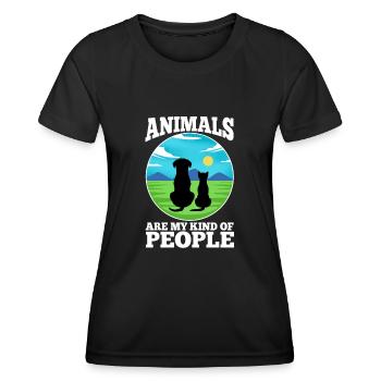 Animals are my kind of people - Women's Functional T-Shirt - black - Front - AI Model Female 172 light (172cm)