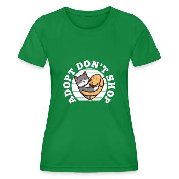 Adopt don't shop - Women's Functional T-Shirt - kelly green - Front - AI Model Female 172 dark (172cm)