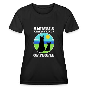 Animals are my kind of people - Women's Functional T-Shirt - black - Front - AI Model Female 172 light (172cm)