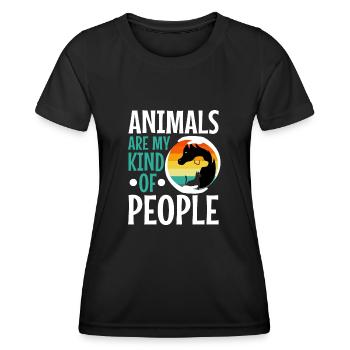 Animals are my kind of people - Women's Functional T-Shirt - black - Front - AI Model Female 172 light (172cm)
