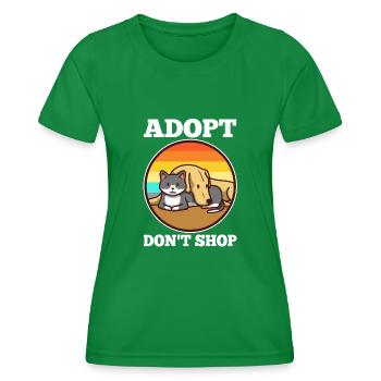 Adopt don't shop - Frauen Funktions-T-Shirt - Kelly Green - Vorne - AI Model Female 172 dark (172cm)