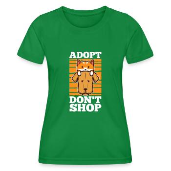 Adopt don't shop - Women's Functional T-Shirt - kelly green - Front - AI Model Female 172 dark (172cm)