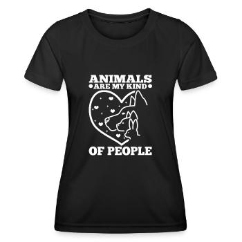 Animals are my kind of people - Women's Functional T-Shirt - black - Front - AI Model Female 172 light (172cm)