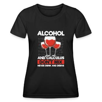 L’alcool et le calcul ne correspondent pas - T-shirt sport Femme - noir - Devant - AI Model Female 172 light (172cm)