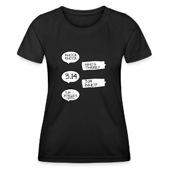 Funny Math Jokes In Pi - Women's Functional T-Shirt - black - Front - AI Model Female 172 light (172cm)