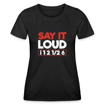 Sag Es Laut Mathe - Frauen Funktions-T-Shirt - Schwarz - Vorne - AI Model Female 172 light (172cm)