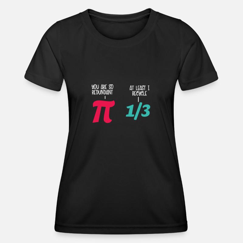 Mathe Spaß Pi - Frauen Funktions-T-Shirt - Schwarz