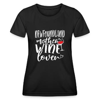 Wine Lover NEWFOUNDLAND Mother - Frauen Funktions-T-Shirt - Schwarz - Vorne - AI Model Female 172 light (172cm)