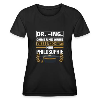 Doktortitel Ingenieur Geschenk - Frauen Funktions-T-Shirt - Schwarz - Vorne - AI Model Female 172 light (172cm)