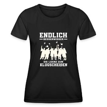 Doktortitel Bachelortitel Master Abschluss - Frauen Funktions-T-Shirt - Schwarz - Vorne - AI Model Female 172 light (172cm)
