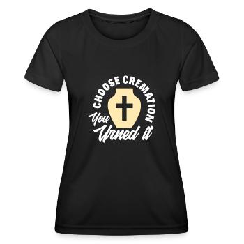 Bestatter Bestattung Urne - Frauen Funktions-T-Shirt - Schwarz - Vorne - AI Model Female 172 light (172cm)