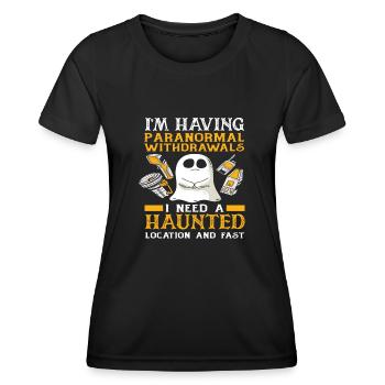 Geisterjagen Paranormal Spuken - Frauen Funktions-T-Shirt - Schwarz - Vorne - AI Model Female 172 light (172cm)