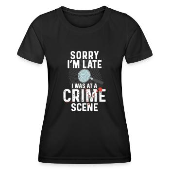 Sécurisation des traces - Kripo Polizei Kriminaltechnik - T-shirt sport Femme - noir - Devant - AI Model Female 172 light (172cm)