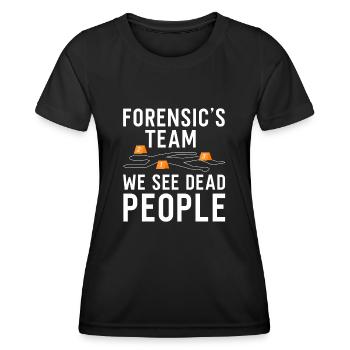 Sécurisation des traces - Kripo Polizei Kriminaltechnik - T-shirt sport Femme - noir - Devant - AI Model Female 172 light (172cm)