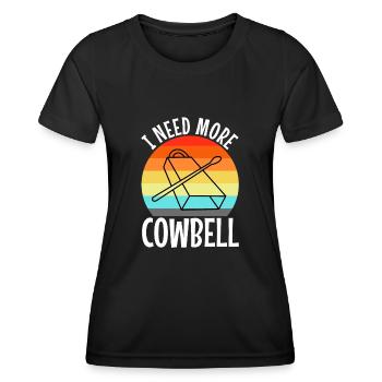 J’ai besoin de plus de Cowbell - T-shirt sport Femme - noir - Devant - AI Model Female 172 light (172cm)