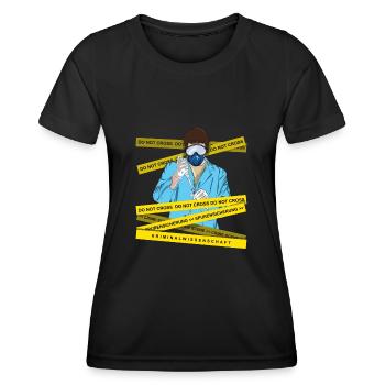Sécurisation des traces - Kripo Polizei Kriminaltechnik - T-shirt sport Femme - noir - Devant - AI Model Female 172 light (172cm)