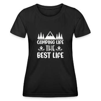 Wandern Wanderer Zelten lustiger Spruch - Frauen Funktions-T-Shirt - Schwarz - Vorne - AI Model Female 172 light (172cm)
