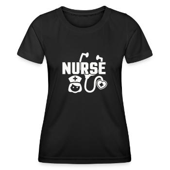 Krankenschwester - Frauen Funktions-T-Shirt - Schwarz - Vorne - AI Model Female 172 light (172cm)