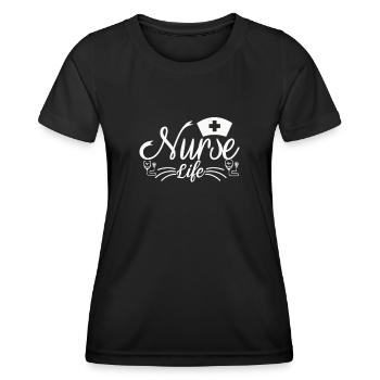Nurse Life - Women's Functional T-Shirt - black - Front - AI Model Female 172 light (172cm)
