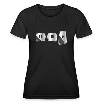 Manual Shifting, Car Guy, Gear Change In Cars - Women's Functional T-Shirt - black - Front - AI Model Female 172 light (172cm)
