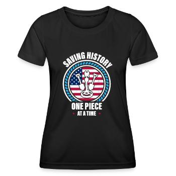 Détection de métaux, détecteur de métaux - T-shirt sport Femme - noir - Devant - AI Model Female 172 light (172cm)