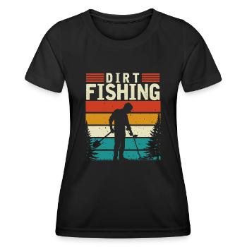 Détection de métaux, détecteur de métaux - T-shirt sport Femme - noir - Devant - AI Model Female 172 light (172cm)