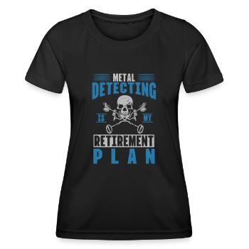 Détection de métaux, détecteur de métaux - T-shirt sport Femme - noir - Devant - AI Model Female 172 light (172cm)