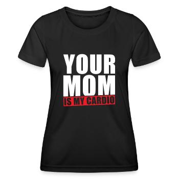 Ta mère est mon Cardio - T-shirt sport Femme - noir - Devant - AI Model Female 172 light (172cm)