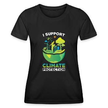 Climate Protectors Climate Protection Support - Women's Functional T-Shirt - black - Front - AI Model Female 172 light (172cm)