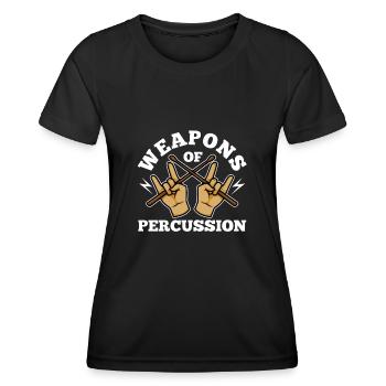 Armes de percussion de masse, Batteur - T-shirt sport Femme - noir - Devant - AI Model Female 172 light (172cm)