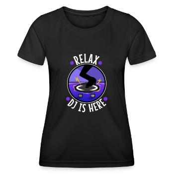 Relax the DJ is here - Women's Functional T-Shirt - black - Front - AI Model Female 172 light (172cm)