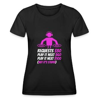 DJ Request - Frauen Funktions-T-Shirt - Schwarz - Vorne - AI Model Female 172 light (172cm)