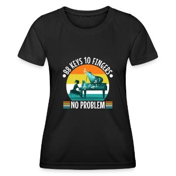 88 keys 10 fingers no problem - Frauen Funktions-T-Shirt - Schwarz - Vorne - AI Model Female 172 light (172cm)