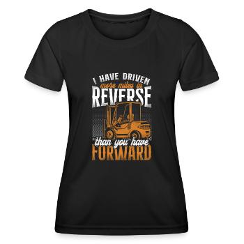 Certified Forklift Truck Operator - Frauen Funktions-T-Shirt - Schwarz - Vorne - AI Model Female 172 light (172cm)