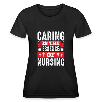 Fürsorge ist das Wesen einer Krankenschwester - Frauen Funktions-T-Shirt - Schwarz - Vorne - AI Model Female 172 light (172cm)