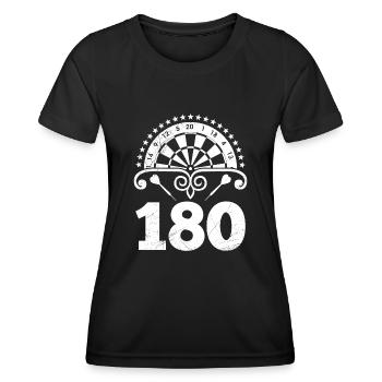 Fléchettes 180 Fléchettes Fléchettes Flèche 180 Fléchettes - T-shirt sport Femme - noir - Devant - AI Model Female 172 light (172cm)