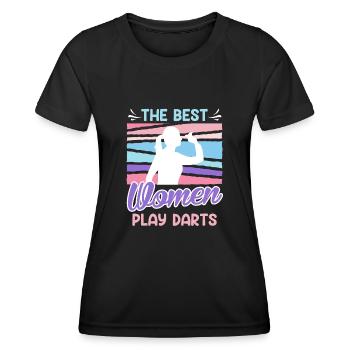 Great Women Darts Ladies Darts Accessories Darts - Women's Functional T-Shirt - black - Front - AI Model Female 172 light (172cm)