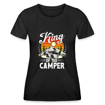 Camping Camper Campen - Frauen Funktions-T-Shirt - Schwarz - Vorne - AI Model Female 172 light (172cm)